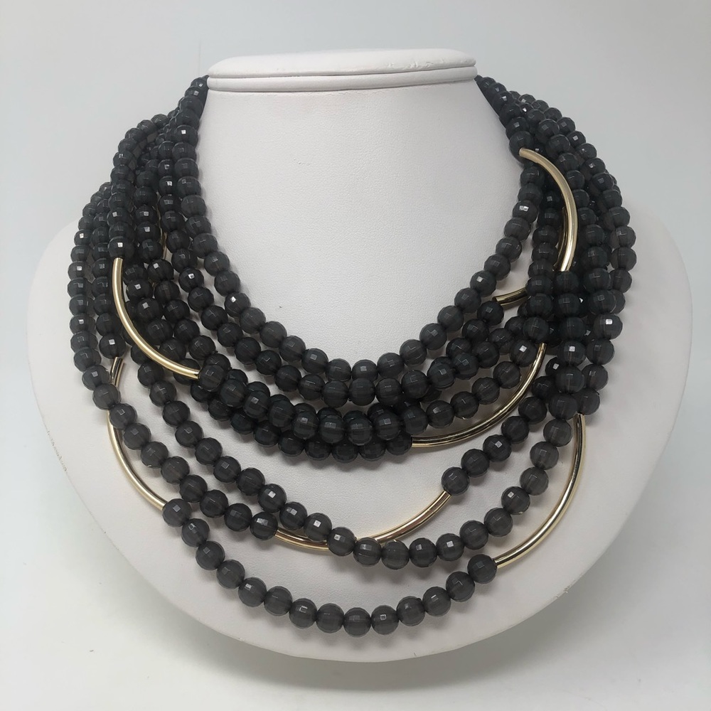 Multi-Strand Acrylic Bead Necklace